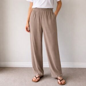 New! Abercrombie & Fitch Pants Wide Leg Pockets Size XL Short Brown/Taupe